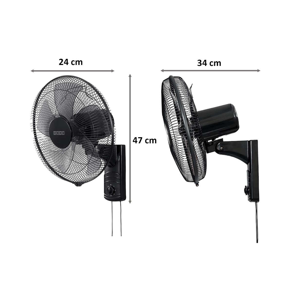 Buy Usha Pentacool 400mm 5 Blade Copper Motor Wall Mounted Fan Thermal Overload Protector